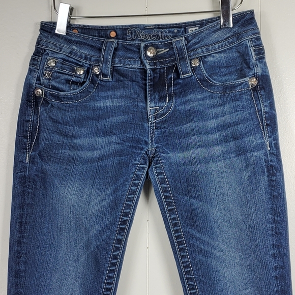 Miss Me Cross studded rhinestone bling jeans size 25 - Picture 7 of 14